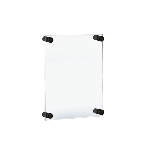 Floating Acrylic Wall Frame with Black Stand Off Caps